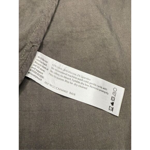 Eileen Fisher Women’s Small High Collar Peplum Jacket Gray Linen Blend Pockets - Picture 7 of 8